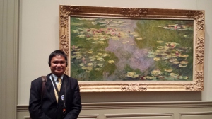 Standing happily next to one of Monet's Waterlilies at the Met