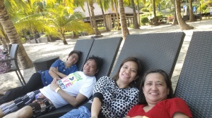 With Divine, Gwen, and Bing at Camaya Cove (April)