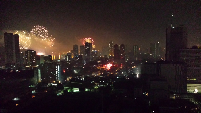 New Year Fireworks Display (View from my Balcony, January 1, 2015)